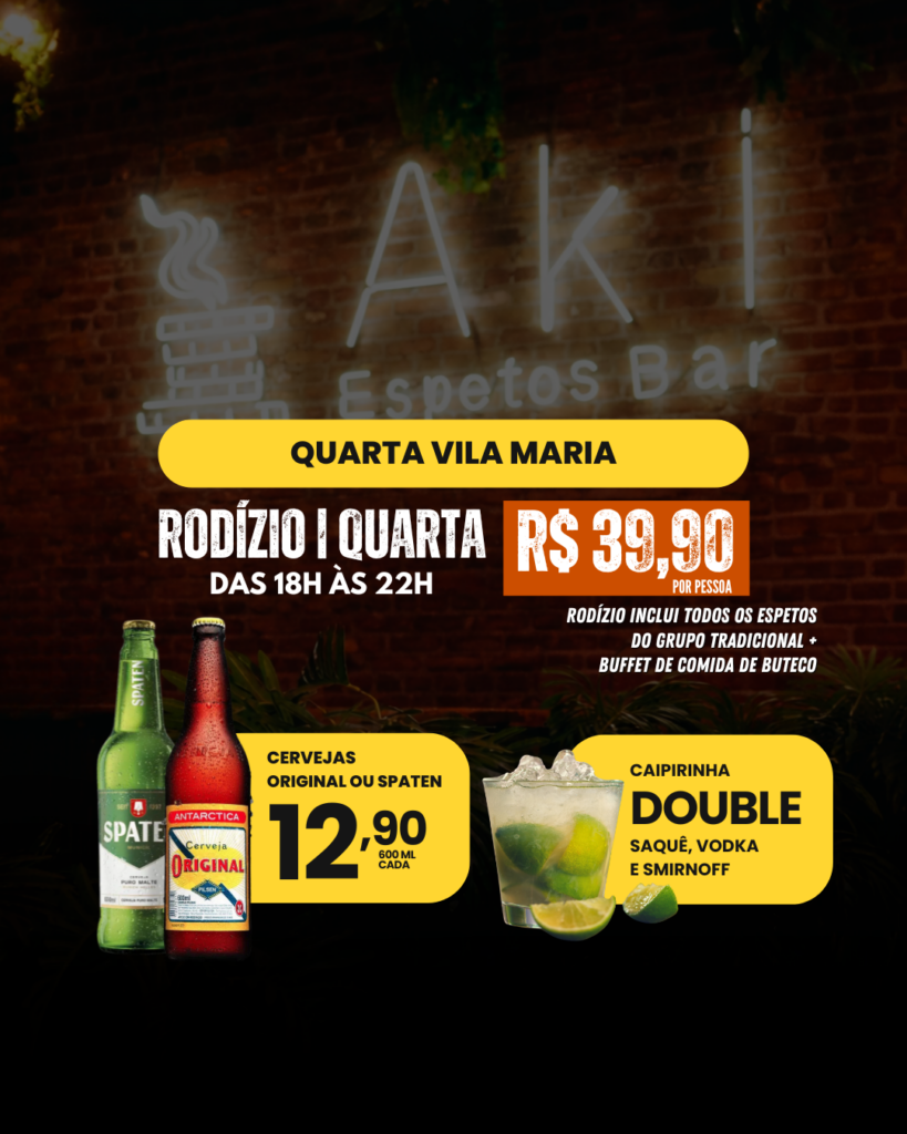 Promoção de Quarta-feira Vila Maria